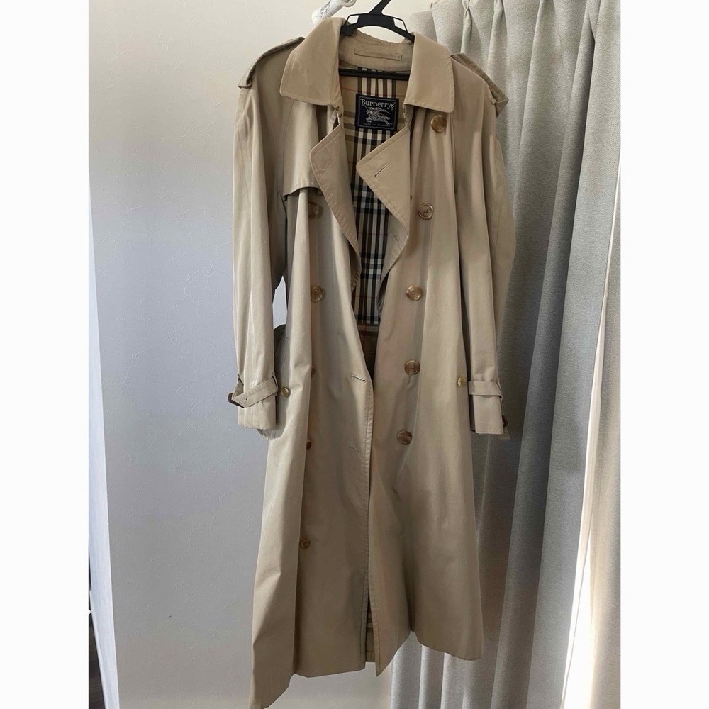Burberry London Men's Tan Brown Vintage Trench Coat Jacket Size M