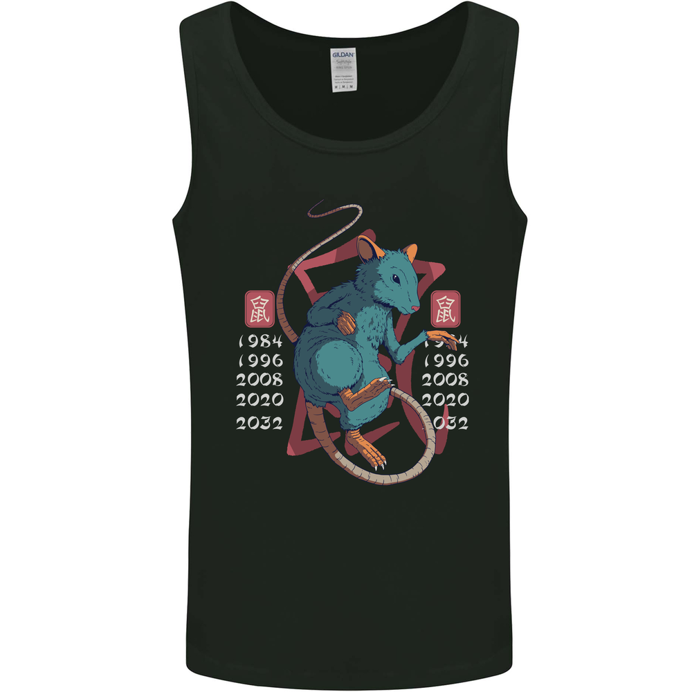 Chinese Zodiac Shengxiao Year of the Rat Mens Vest Tank Top