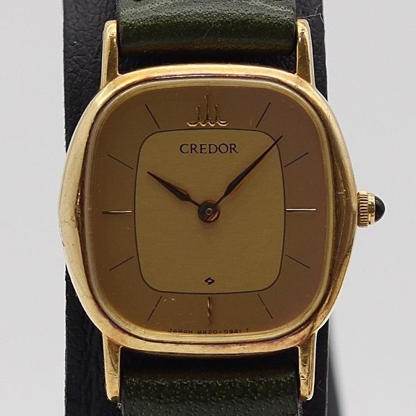 Seiko Credor 8420-6370 Gold Dial QZ Ladies Watch Deadstock Grade Used