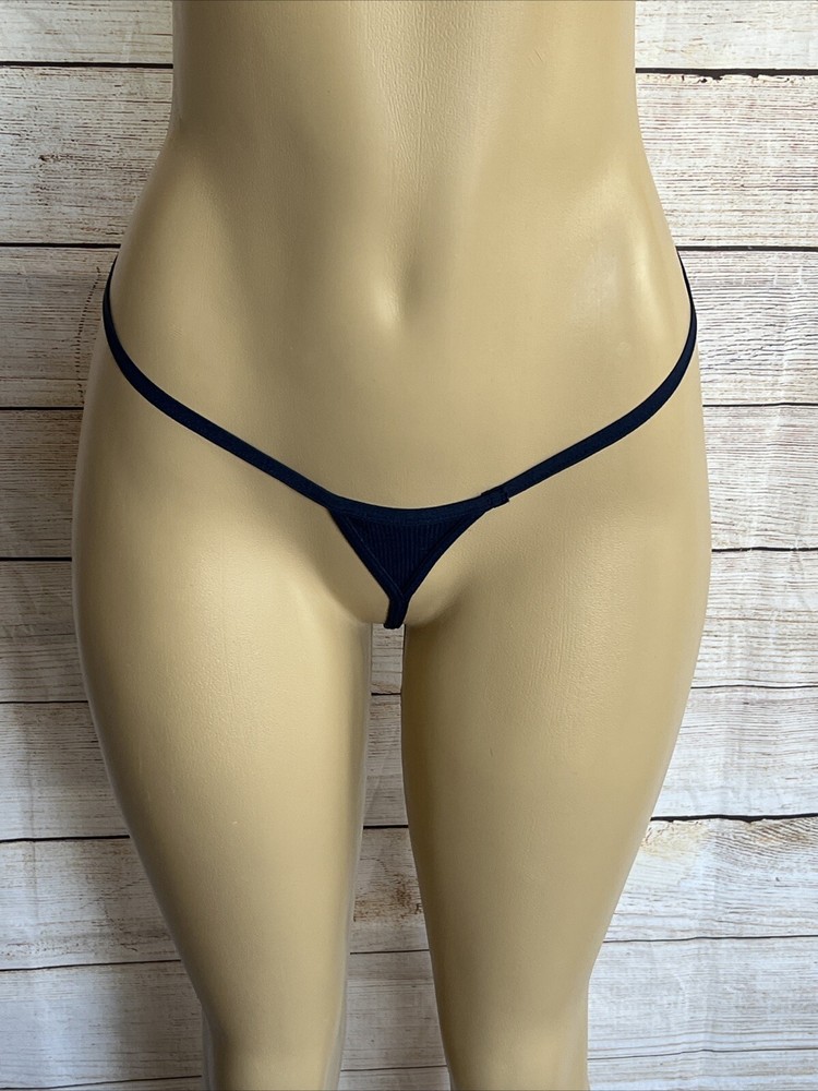 FineToo Women Dark Blue Thong NWT Size M