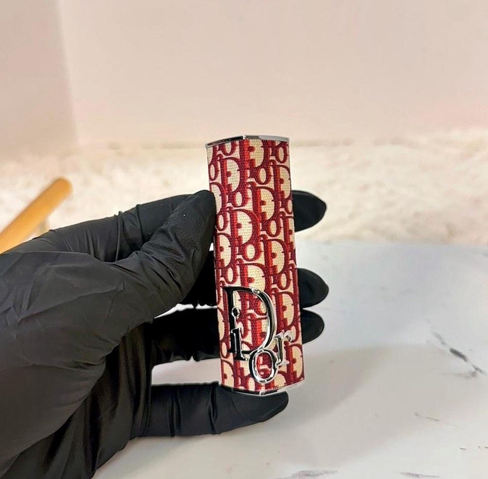 Christian Dior Addict Jacquard Limited Edt Lipstick Case Burgundy Oblique New