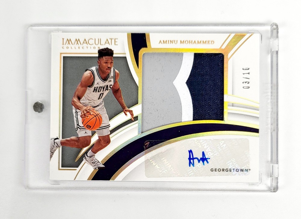 2022 Immaculate Georgetown Hoyas Aminu Mohammed Gold #/10 RPA RC Patch Auto