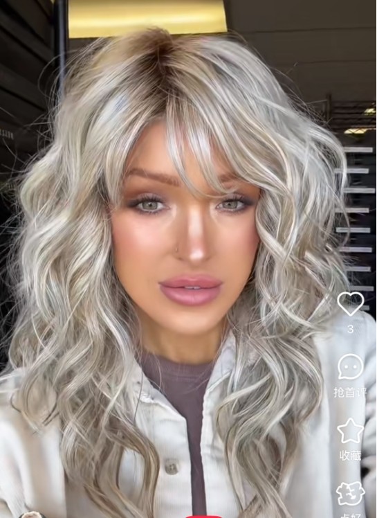 Ombre Highlight Platinum Blonde Wave 13x4  Lace Front Wig 100% Human Hair Wig