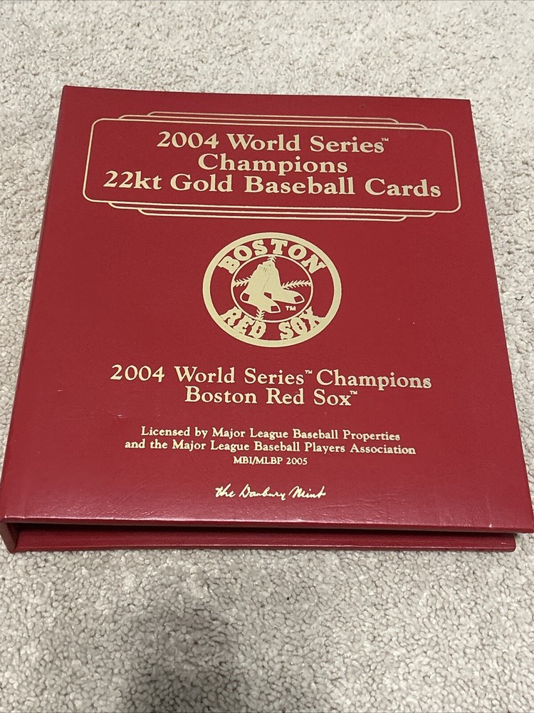 2004 World Series BOSTON RED SOX Limited Edition Danbury Mint 22kt Gold Card Set
