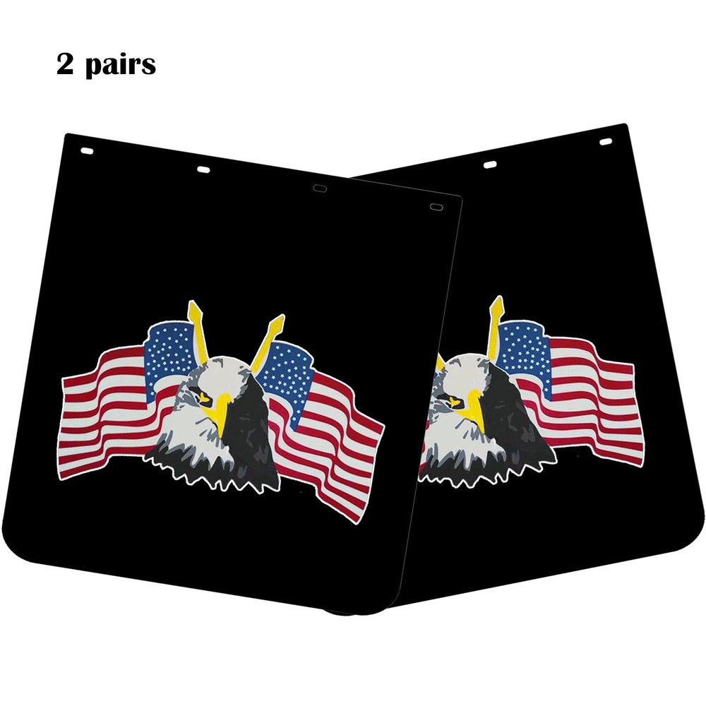 Black Mud Flaps 24x24x1/5 Inch Thick Heavy Duty Semi Truck Trailer Mudflaps 4PCS
