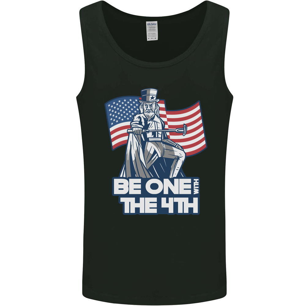 Be One With 4th of July American Independence Mens Vest Tank Top
