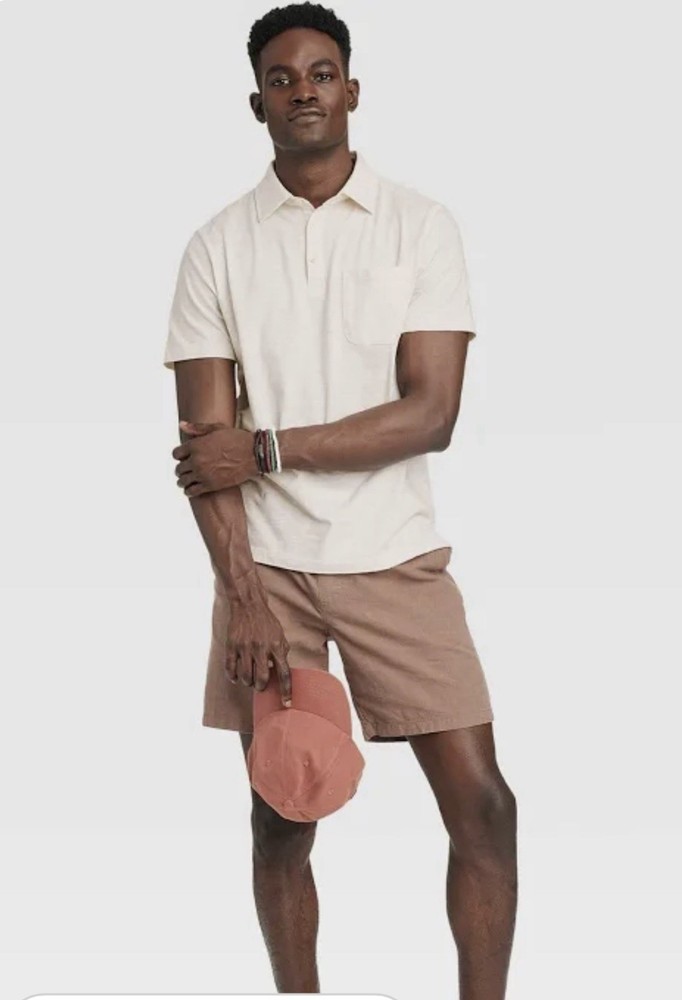 Men's Regular Fit Short Sleeve Slub Jersey Polo Shirt by Goodfellow & Co - Size Small