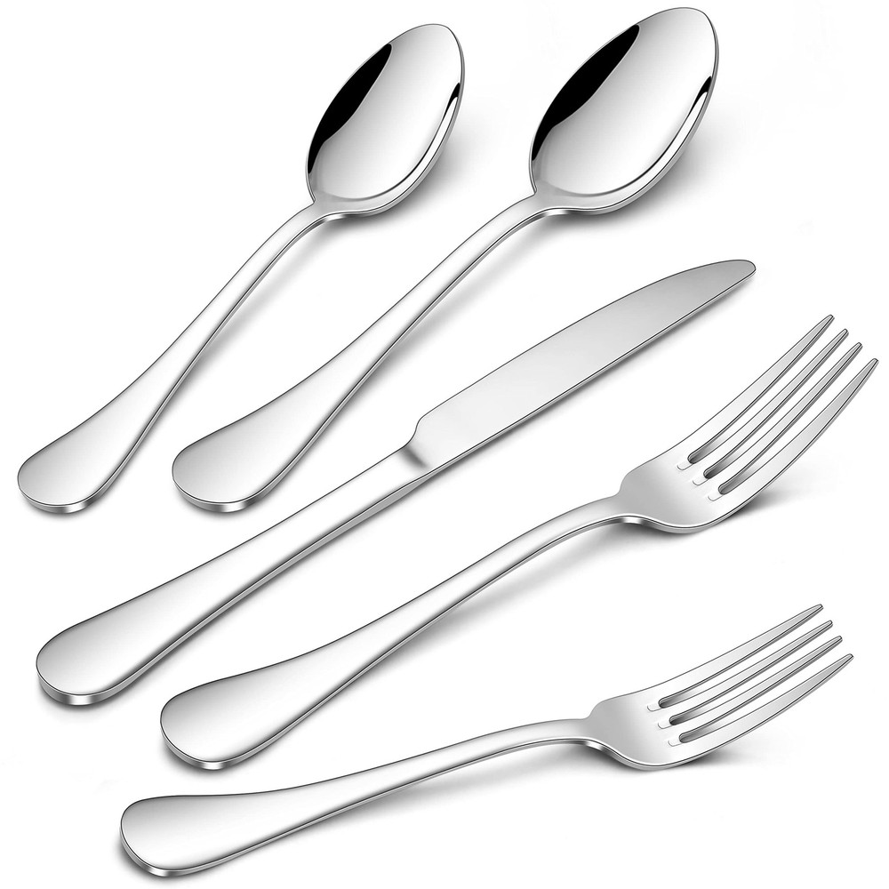 Stainless Steel Silverware Set 20-Piece Fancy Flatware Cutlery Set 4 Modern Tabl