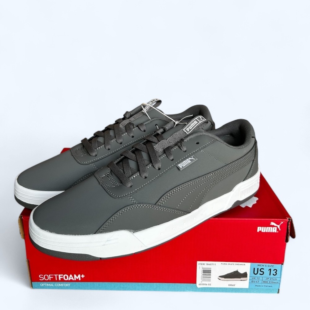 PUMA Men's Skate Sneaker SoftFoam Lace Up Shoes Gray Size 13