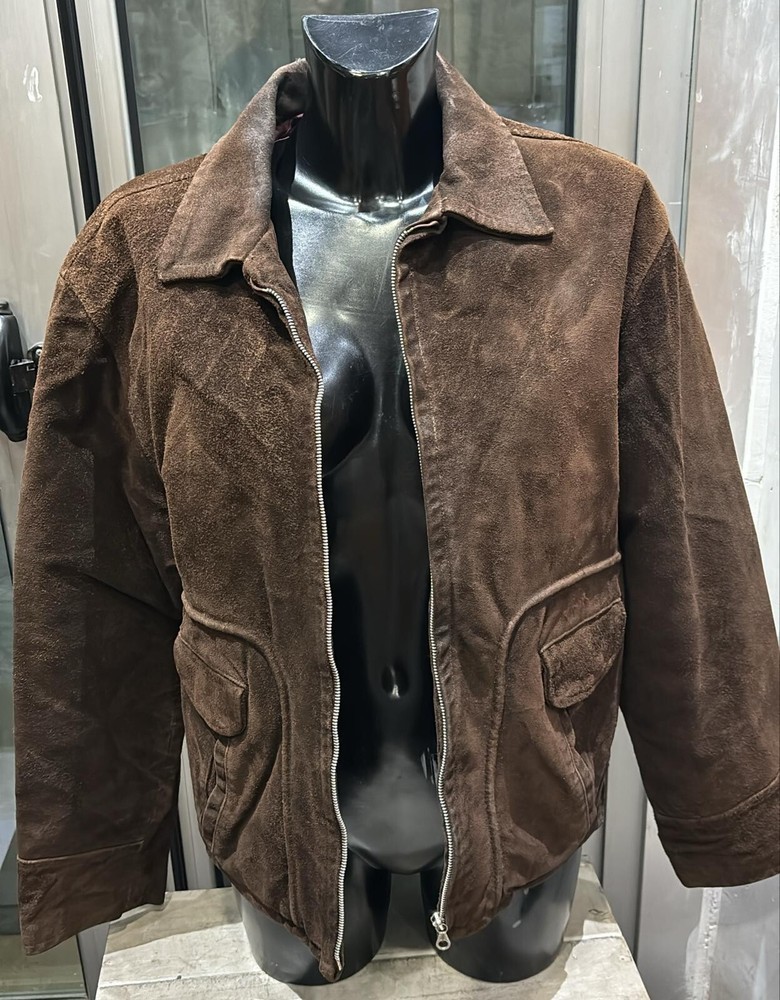 Vintage Brown Leather Jacket for Men Size 50 Model LLD503