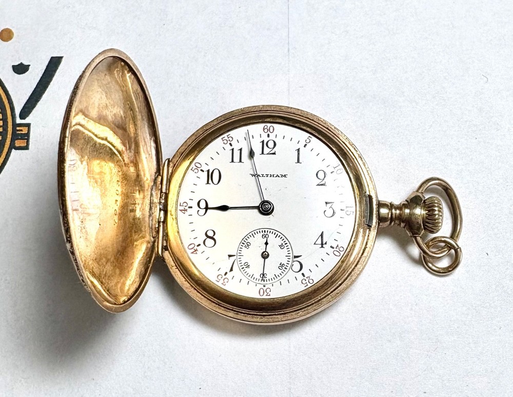 Beautiful 1907 Antique Waltham 20 Year Gold Filled Hunter Pocket Watch