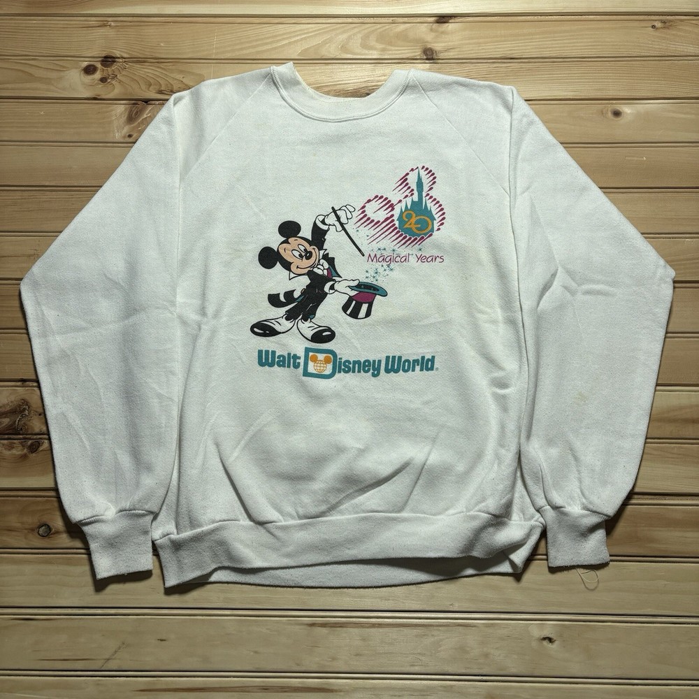 Vintage 80s Disney World Castle Mickey Mouse  20 Magical Years Sweatshirt - L