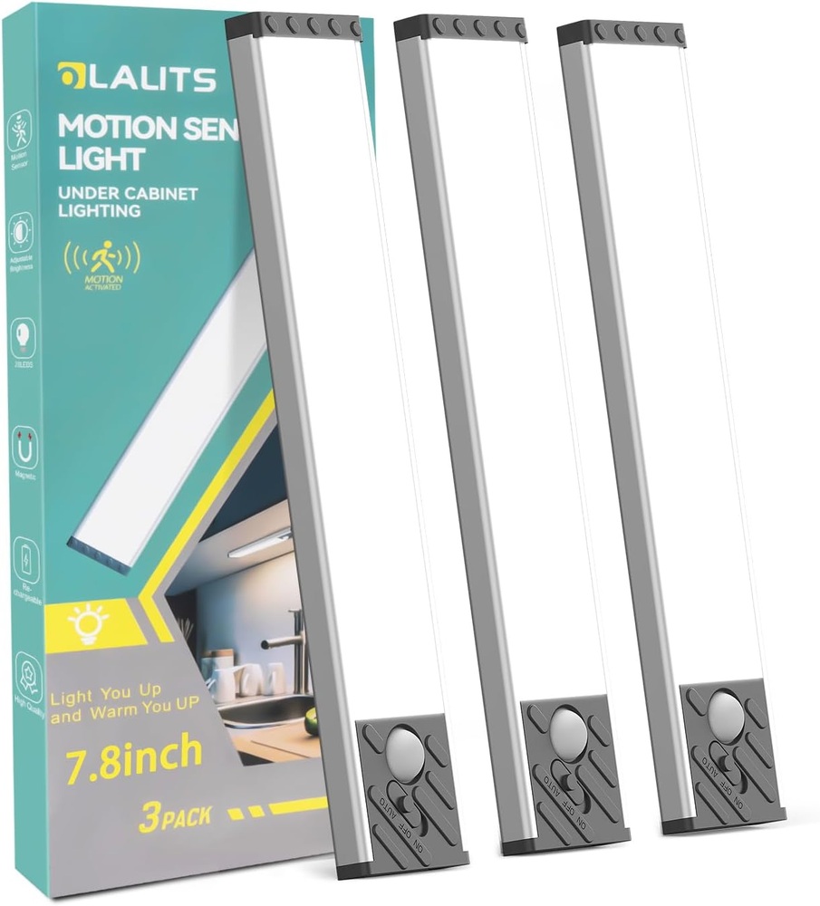 Under Cabinet Lighting, Equipped with Motion Sensor, Rechargeable Battery Operat