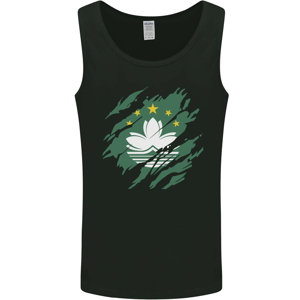 Torn Flag Macau Mens Vest Tank Top