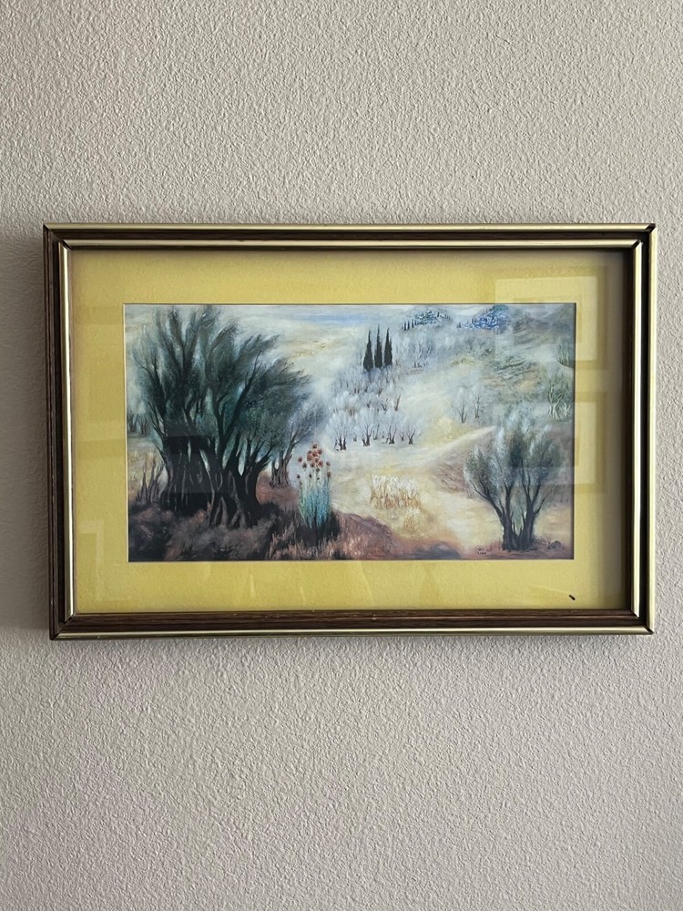 Vintage Israel  Framed Print Reuvin Rubin Judaic Artist  “Glory of Galilea” 1966