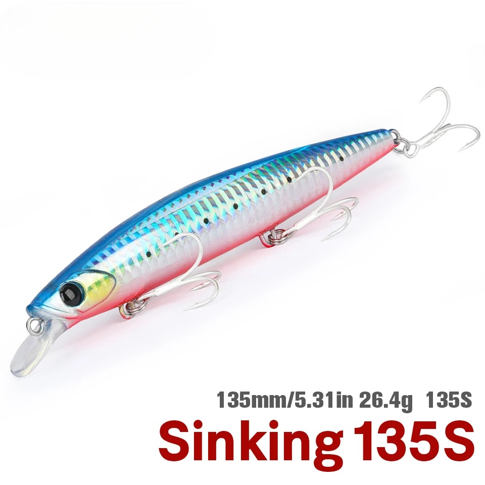 Ultra Long Casting Saltwater Sinking Minnow Sea Fishing Lure 135mm 26.4g  New