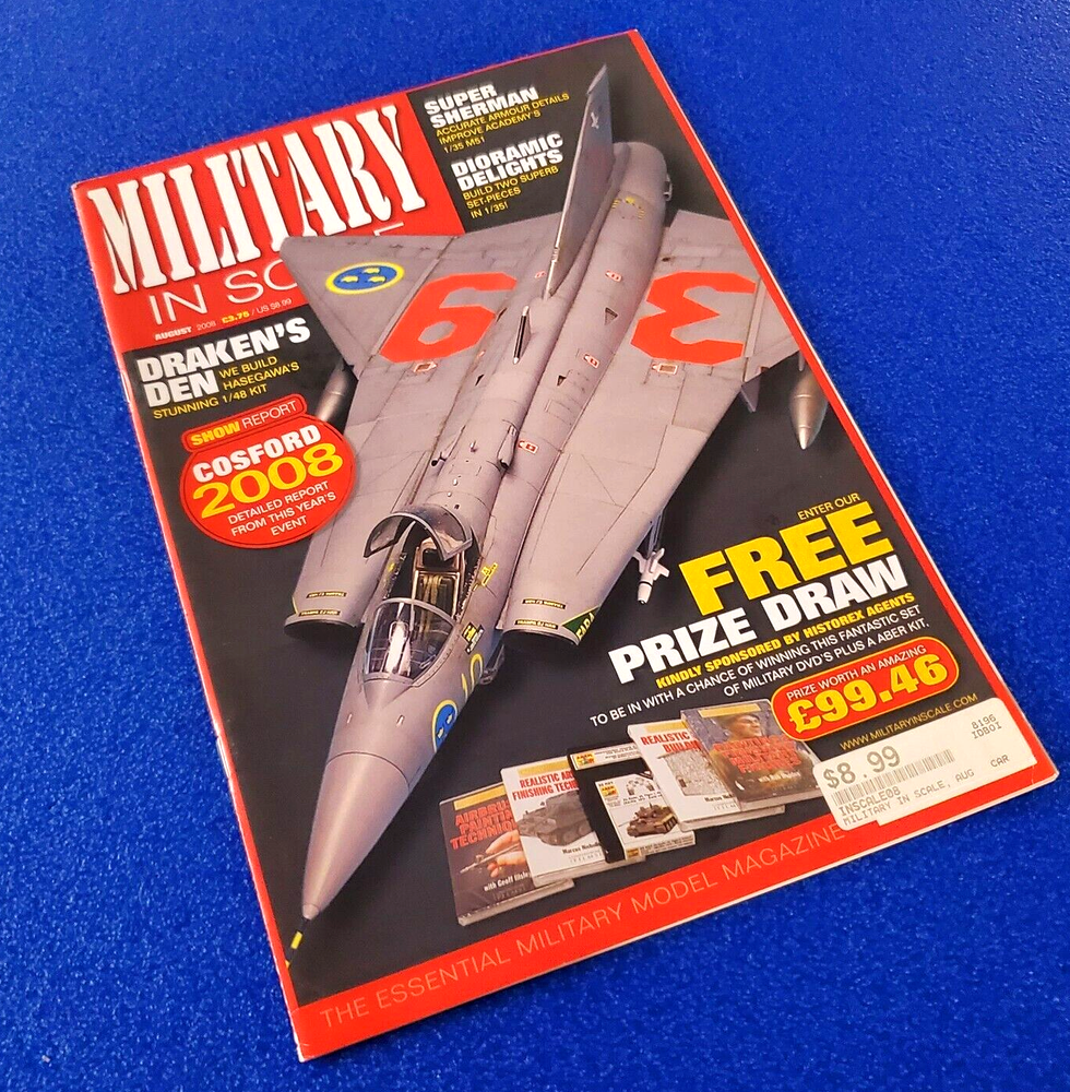MILITARY IN SCALE DRAKEN'S DEN SUPER SHERMAN AUGUST 2008 MAGAZINE SHIPS FREE