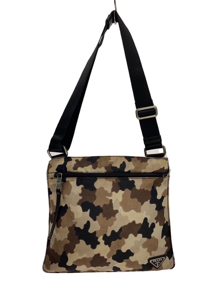RARE PRADA Triangle Logo Crossbody Bag PVC CML Camouflage Shoulder Bag
