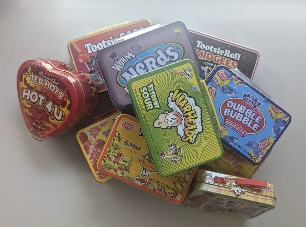 Mini candy tins lunch boxes - SEALED - Take your pick - Nerds, Tootsie Roll MORE