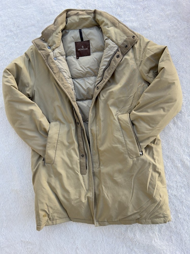 Moncler Womens Beige Vintage Puffer Parka Jacket Size 2 US M