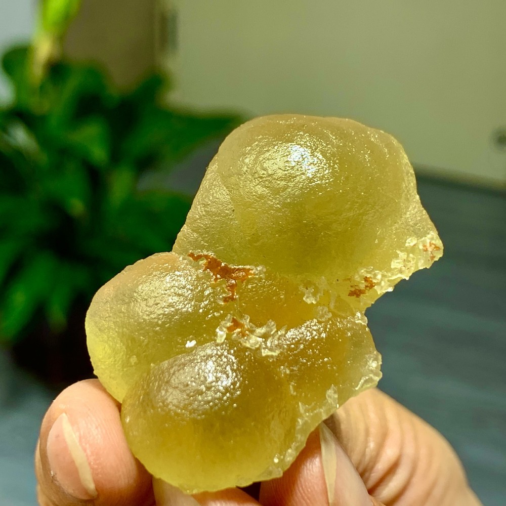 36G Natural Transparent Yellow Spherical Fluorite Crystal Specimen from China
