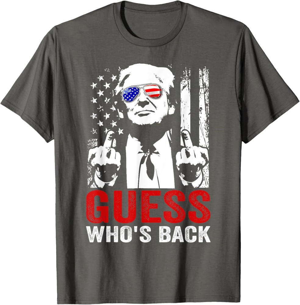 Funny Trump Guess Whos Back 45 47 Usa Flag Im Back Unisex T-Shirt