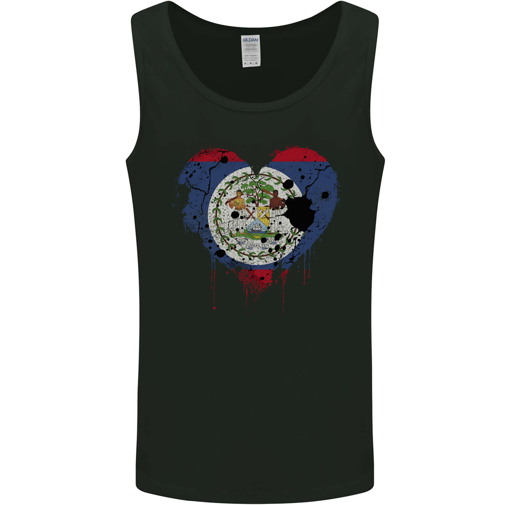 Love Belize Flag Belizean Day Football Mens Vest Tank Top