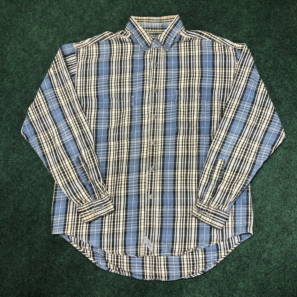 VTG 90s Levi’s Denim Long Sleeve Button Up Shirt Plaid Men’s XL Grunge Western