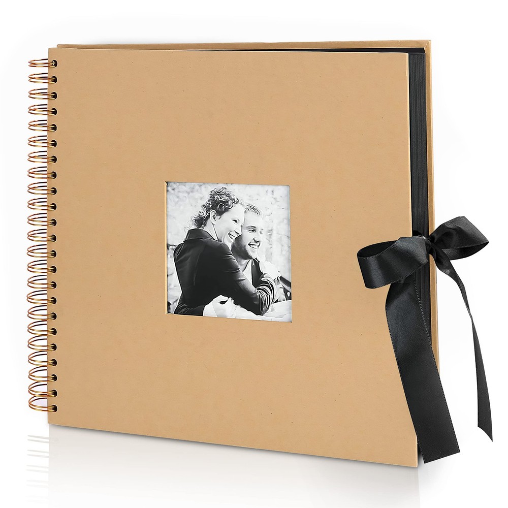 Photo Album Scrapbook - Photo Album Self Adhesive 80 Black Pages, Large Photo...