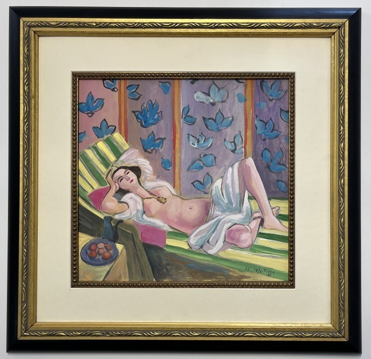 Henri Matisse 1890s-1950s Mixed media  signed  in the style of, Framed & Matted