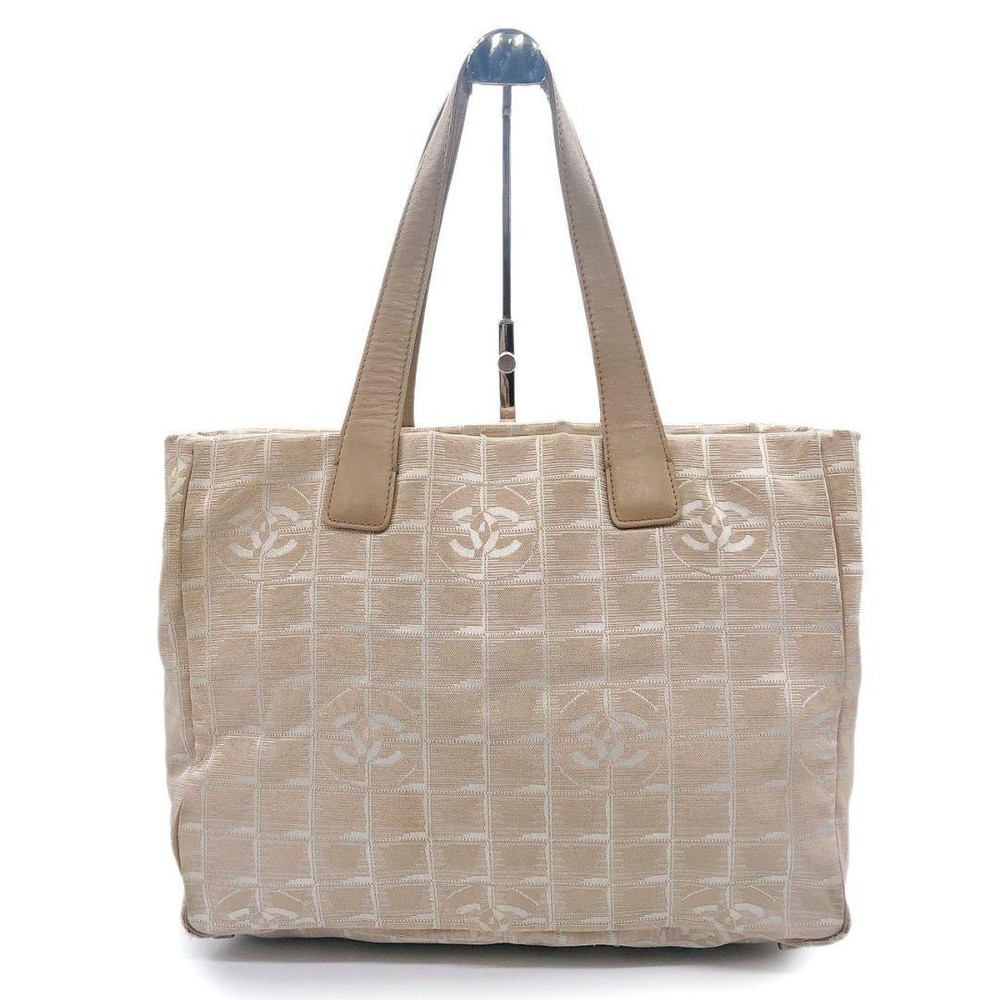 Chanel Coco Mark Logo Beige Tote Bag Handbag 6988717
