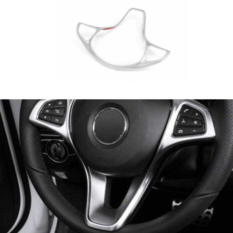 Matte Silver Steering Wheel Control Cover Trim For Mercedes-Benz GLA 2018-2020