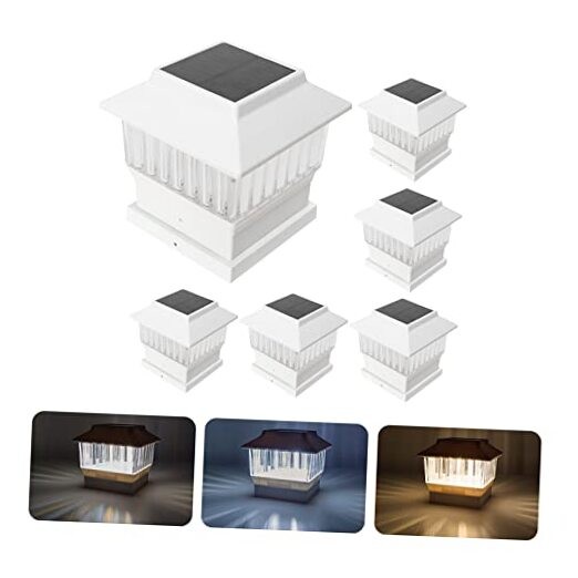 Modern Solar Post Cap Lights for 4x4 & 4.5x4.5 Posts - White - 6 Pack