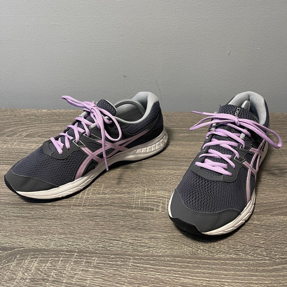 Asics Womens Running Shoes Size 11.5 Gel-Contend 6 Gray Pink Athletic Sneakers