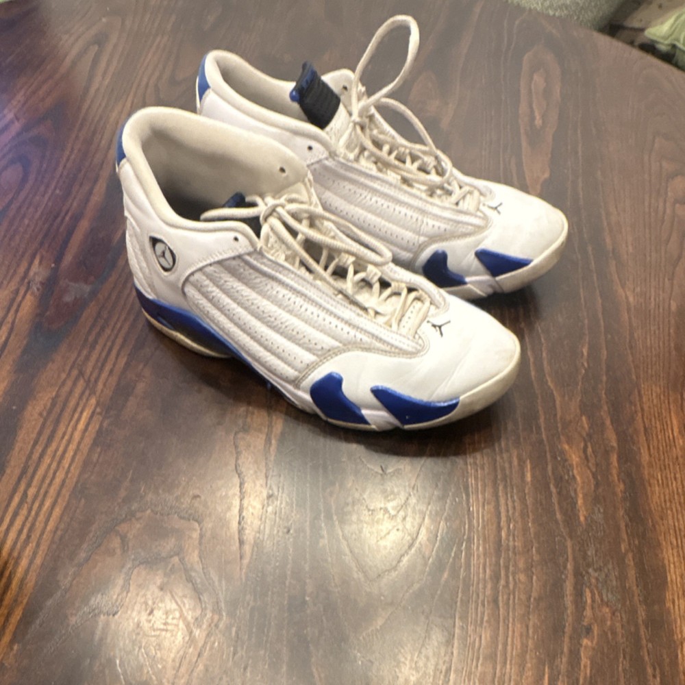 Jordan Air Jordan 14 Retro Hyper Royal Men's Sneakers White Blue Low Top Leather