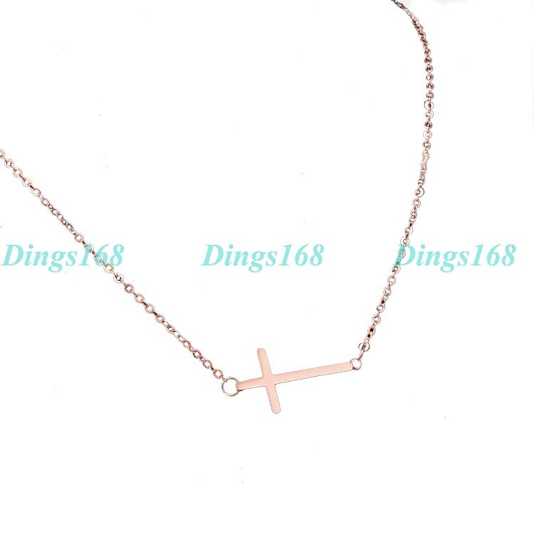 Real 18K Rose Gold Filled Tarnish-Resist 25mm Small Cross Pendant Necklace L206R