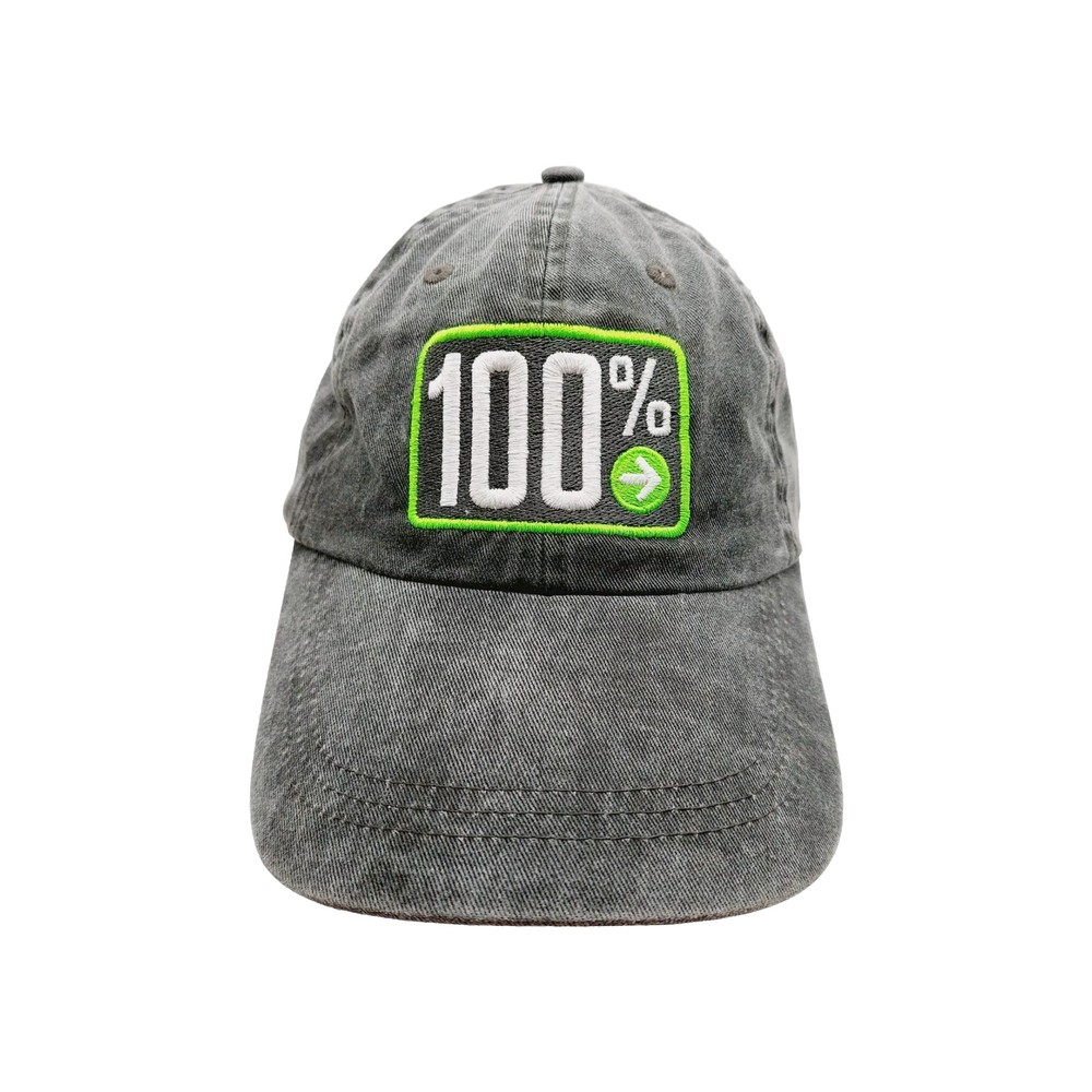 100% Embroidered Gray White Green Hat Buckle Strap