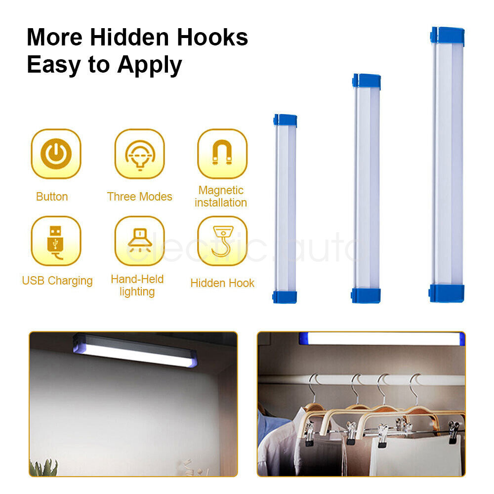 New 30W/60W/80W Rechargeable LED Strip Lights LED Batten Light Fluorescent Set C