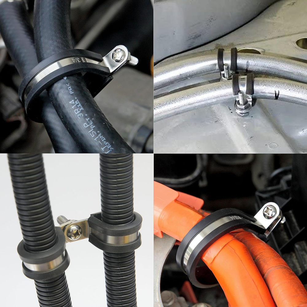 20 PCS 3/8 Inch 304 Stainless Steel Insulated Cable Clamps for Secure Wiring