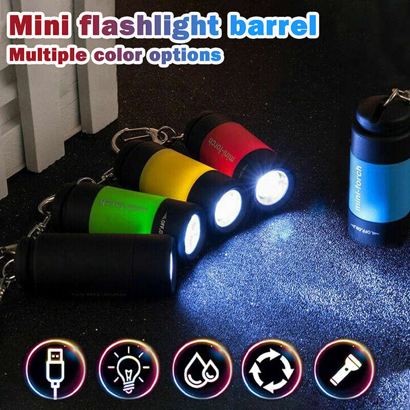 LED Torch Lamp USB Rechargeable Mini Pocket Keychain Lamp Flashlight Waterproof
