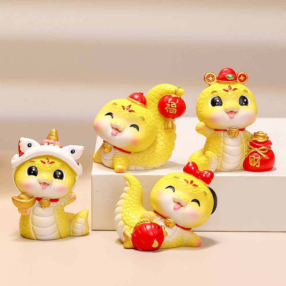 New Year Decoration Snake Ornament Toy Desktop Ornament Cartoon Mini Cute wi