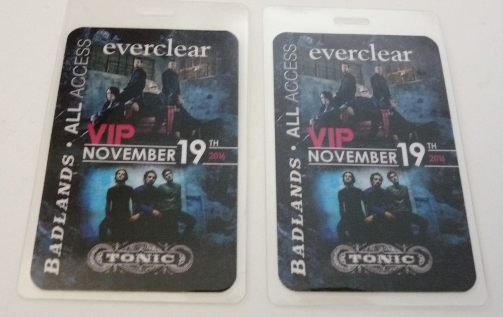 Everclear Badlands 2016 All Access Concert Tour Laminate Backstage Pass D17