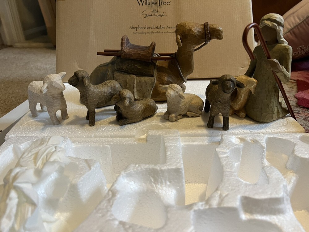 Willow Tree Nativity Figurines Shepherd and Stable Animals