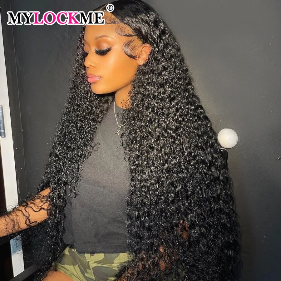 13X4 Curly Brazilian Human Hair Wig with 4X4 Lace Closure for Women