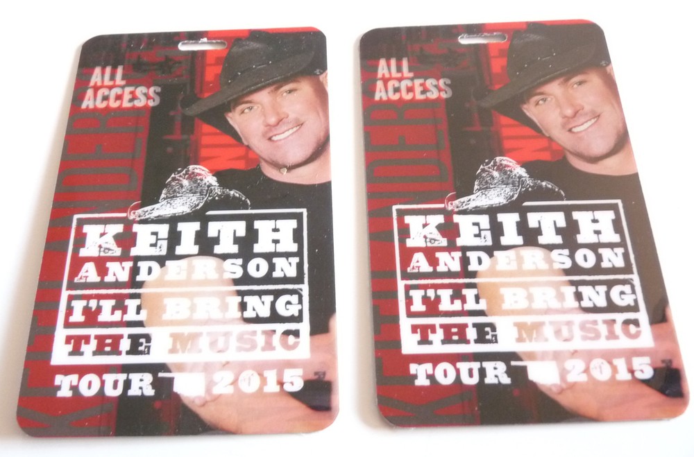 Keith Anderson 2015 All Access Concert Tour Backstage Laminate Pass D12