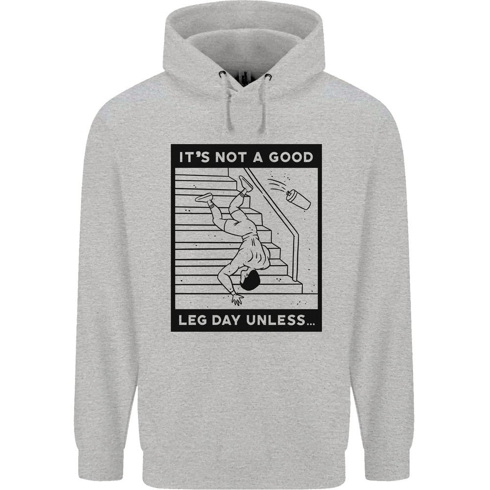 Leg Day Funny Gym Bodybuilding Training Top Mens 80% Cotton Hoodie
