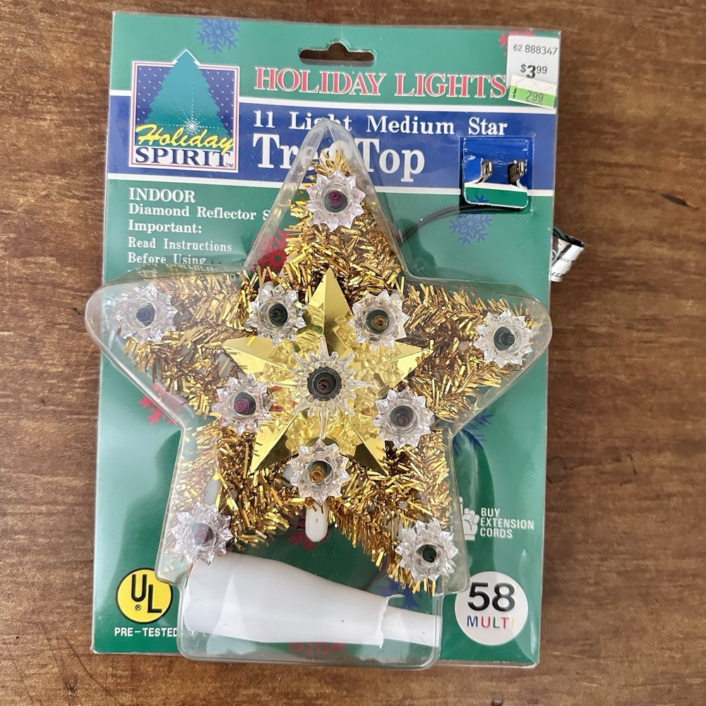 VTG 1994 Holiday Spirit 11 Light Star Tree Topper Christmas (READ DESCRIPTION)