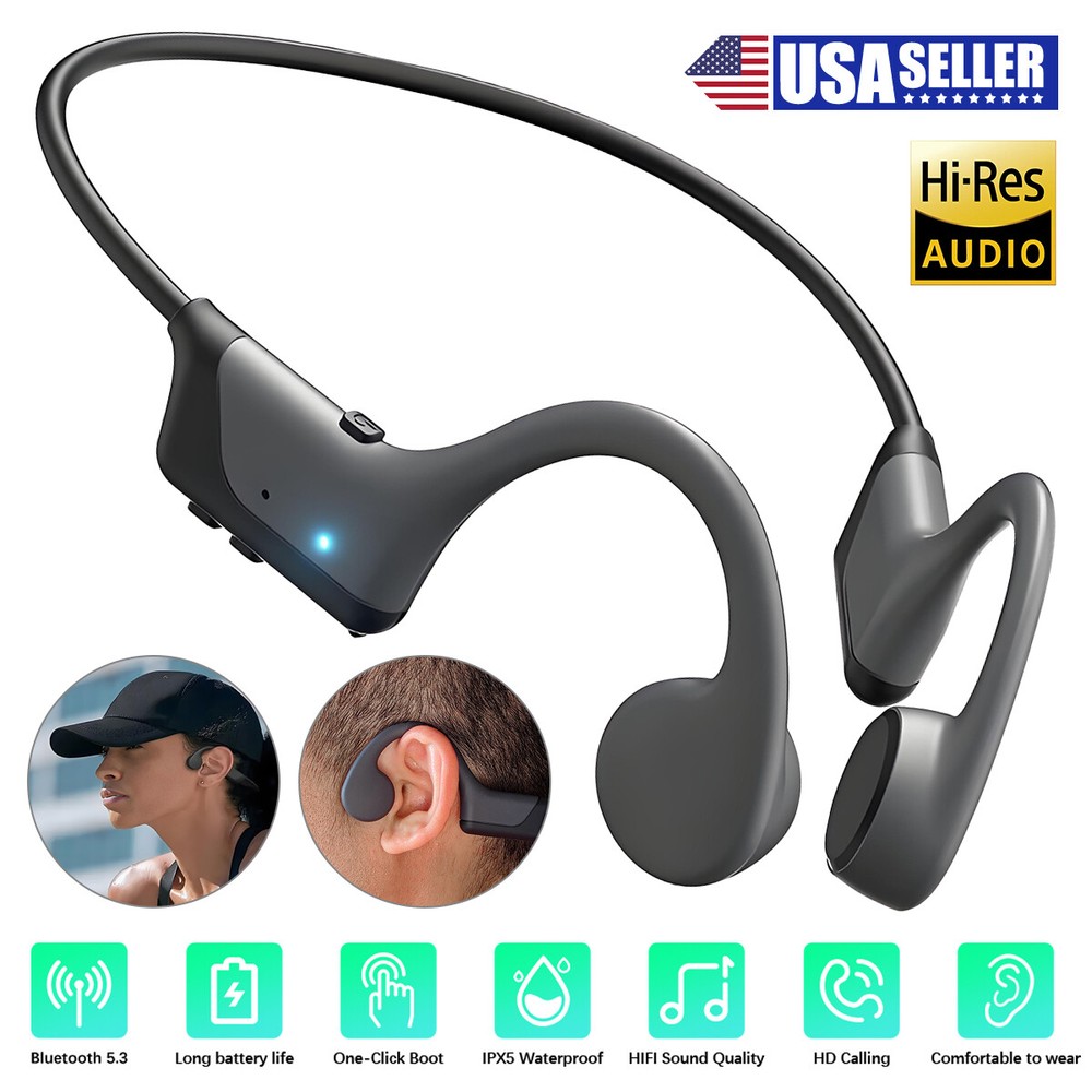 Bone Conduction Headphones induction 5.3 Open Ear Headphones IPx5 Waterproof A+