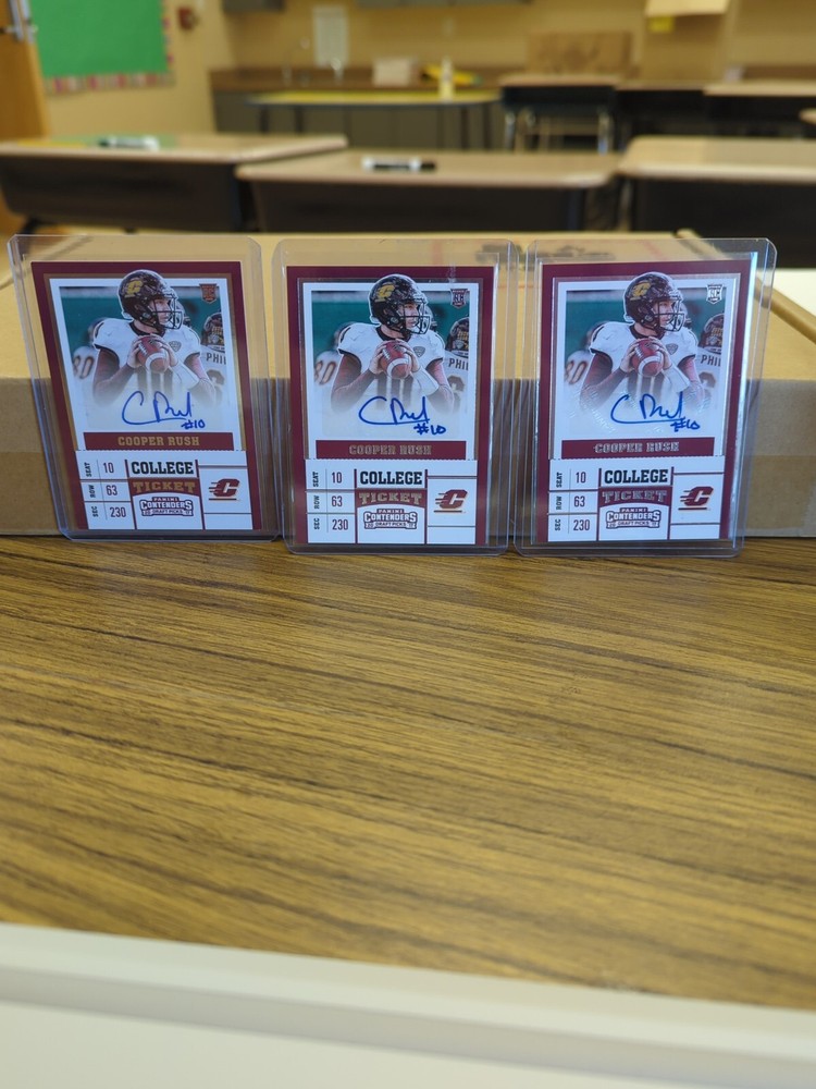 COOPER RUSH 2017 Panini Contenders Draft Picks Auto RC-3 card SUPER LOT COWBOYS!
