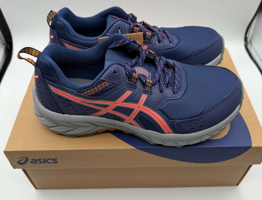 ASICS Gel Venture 9 Shoes Womens Size 6 Indigo Blue Papaya Trail 1012B313 400